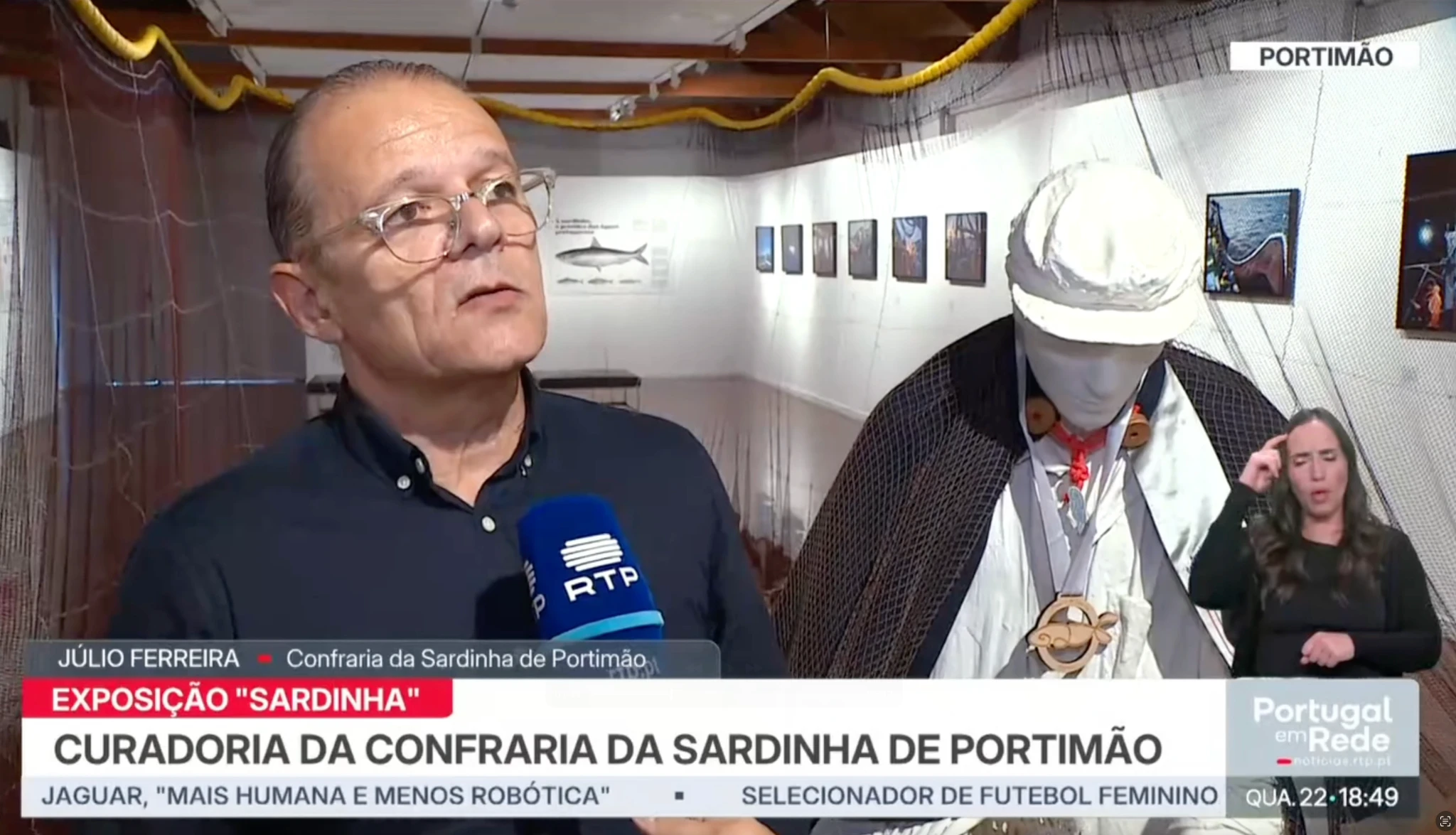 Reportagem da RTP1 no Museu de Portimão sobre a exposição Sardinha – o sem fim da pesca do cerco